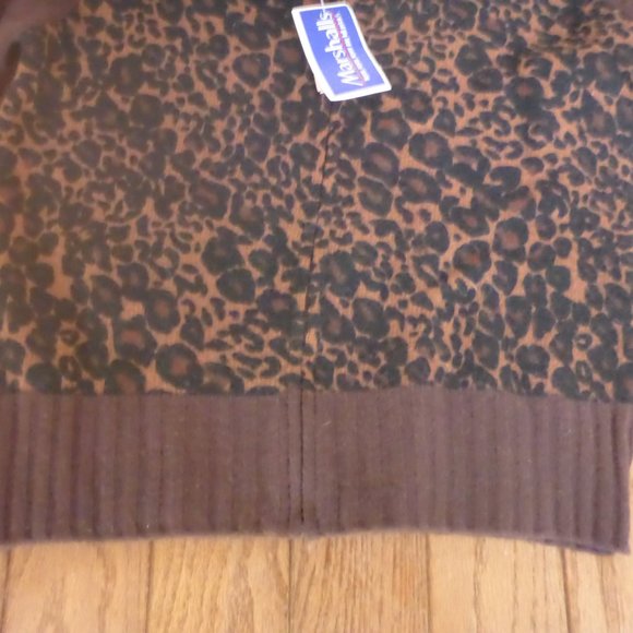 Woman's Lambs Wool Blend Leopard Print Zip Up Cardigan Sweater - Picture 3 of 3